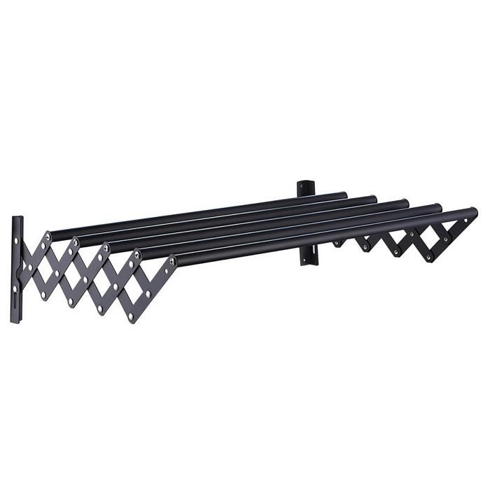 Étendoir à linge pliable inox extensible séchoir mobile sur roulettes rack serviette avec barre support vêtements multifonction