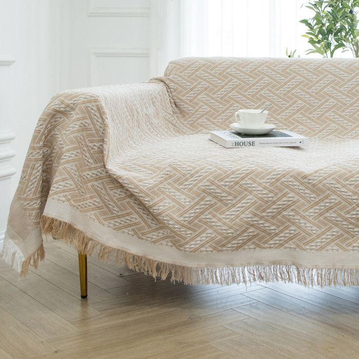 Couverture de canapé en coton pour recouvrir les housses de canapé et les coussins (1 pièce) - Style 5 - 90 x 240 cm