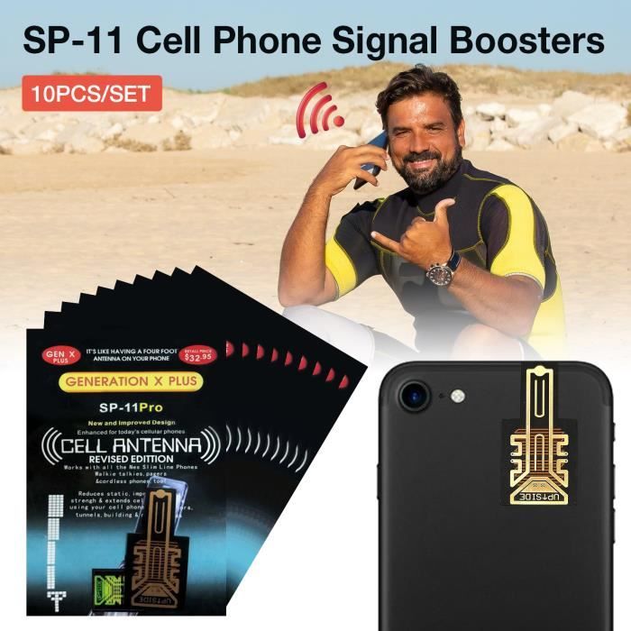Autocollant Amplificateur De Signal Mobile - Améliore La Réception Téléphone - Sticker Noir