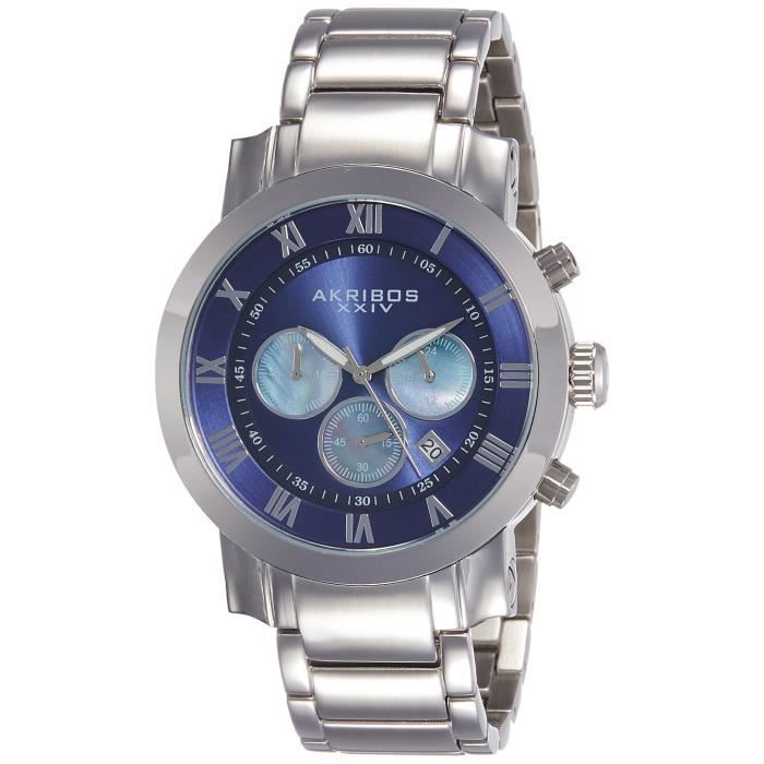 AKRIBOS XXIV Ak622bu chronographe quartz inoxydable Grandiose