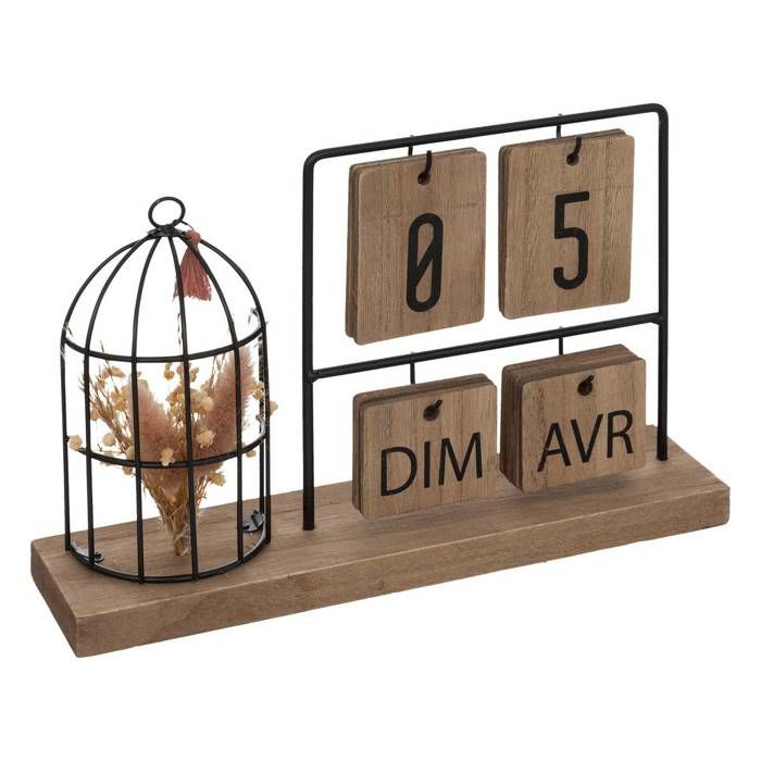 Calendrier en bois & métal H185cm - Atmosphera createur dinterieur