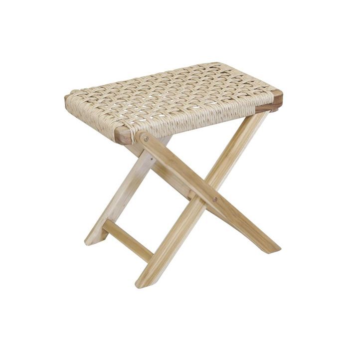 Tabouret pliable en bois de teck naturel Tabouret pliable en bois de teck naturel