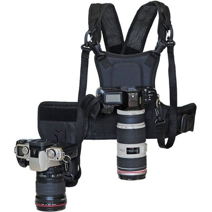 Nicama Harnais de transport Photographe sangle pour 2 Appareils Photos  Canon Nikon Sony DSLR Caméra - Cdiscount Appareil Photo
