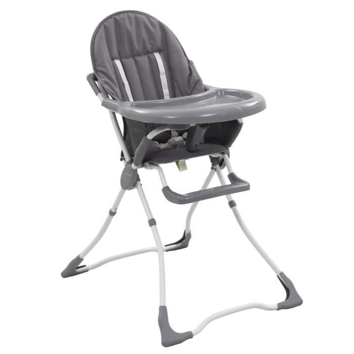 Lia Chaise Haute Pour Bebe Gris Et Blanc Cdiscount Maison
