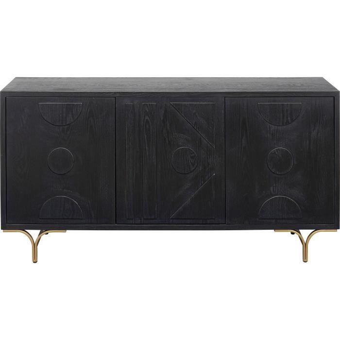 Buffet Kare Design Moonscape, Credenza Con Ante In Vetro Specchiato, Struttura Acciaio Argento, 155,5x42x80 Cm, 74 Kg - 4