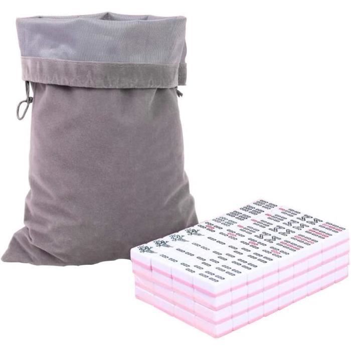 Mini Chinese Majong Set, Solide Structuur Gemakkelijk Te Lezen Mah Jongg Spel 144pcs Mahjong Tile Set 2 Stuks Dobbelstenen Lederen Draagtas Doos Complete Majong