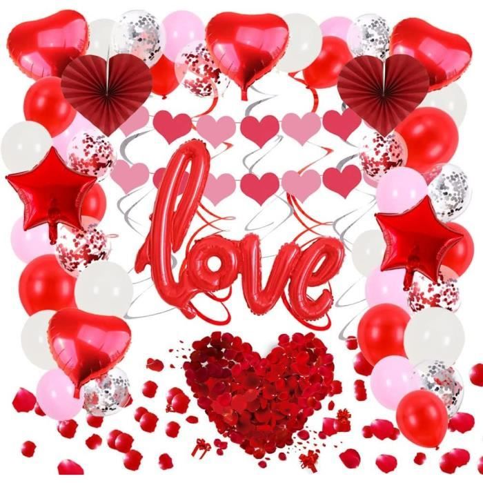 Saint Valentin Ballons 100 ❤ Mélange Cœur Amour Romantique Rouge Nuit Pièce