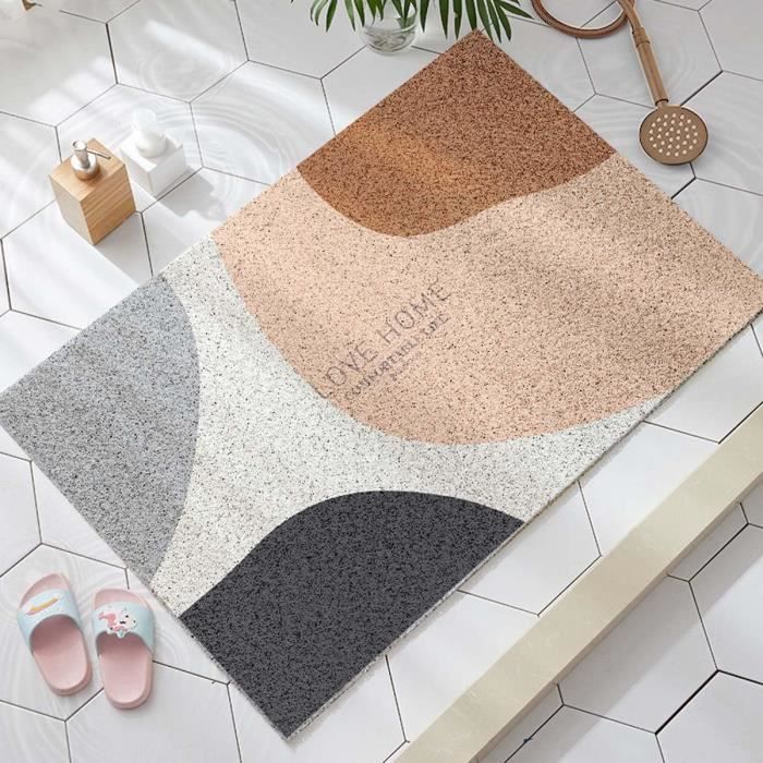 Tapis De Douche Antidérapant 60 X 88 Cm En Luffa - Séchage Rapide, Marron, Idéal Salle De Bain Et Douche