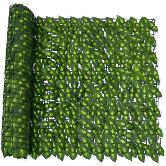 Haie Artificielle 1x3m PVC - Clôture Intimité Végétale Extérieur UV Résistant