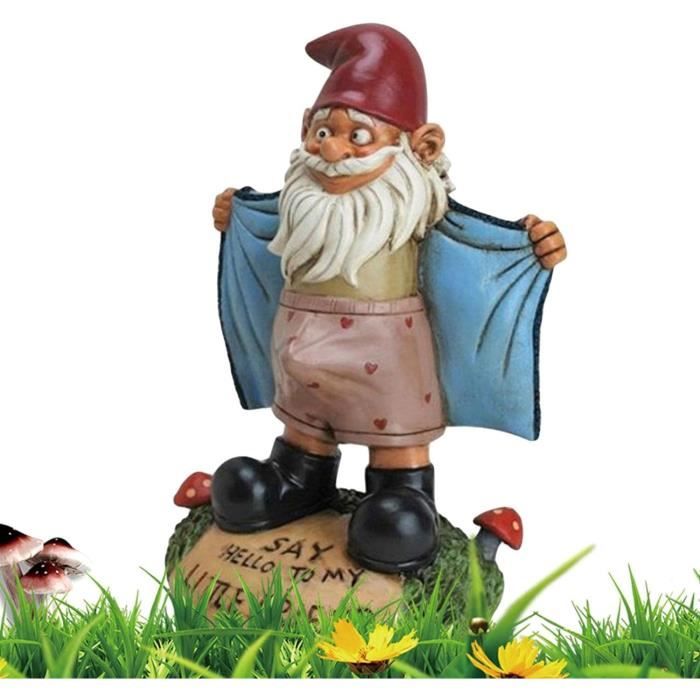 Lot De 2 Nains De Jardin Coquins Et Amusants – Statues Grossières Drôles – Idée Cadeau Original Pour Jardin Ou Terrasse