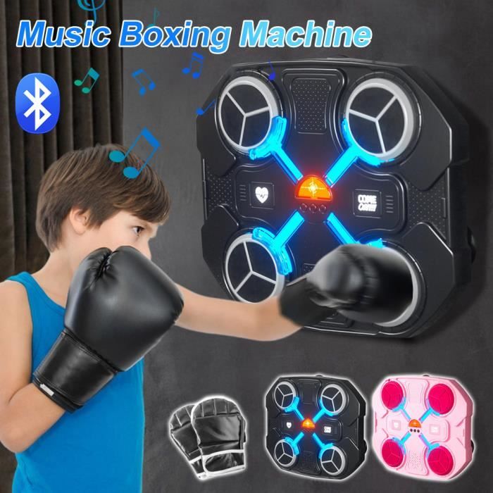 Pneterg Machine De Boxe Murale Musicale Enfants - Punching Ball Intelligent Bluetooth + Gants - Cadeau Sport Fun