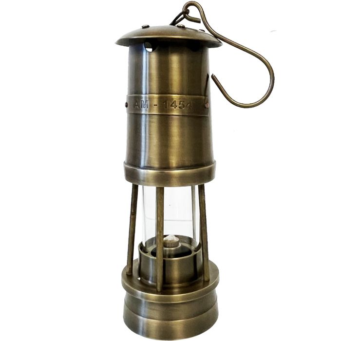 Lampe de mineur décorative en laiton vieilli 22 cm