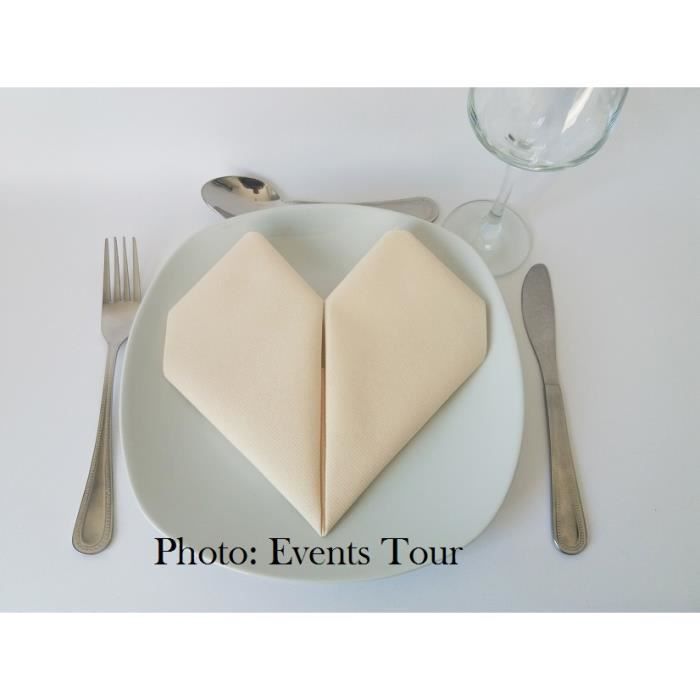 Pliage De Serviette Mariage Coeur Ivoire X5 Ref 10040 Achat