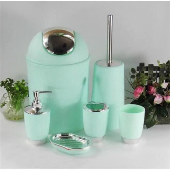 Salle De Bain Accessoire 6 Pcs Menthe Vert Achat Vente Set