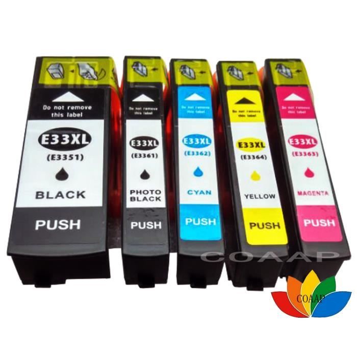 Cartouche d'encre LxTek Cartouche compatible - 33xl compatible pour epson  33 xl cartouche d'encre pour expression premium xp-530 xp-540 xp-630 xp-635  xp-640 xp-645 xp-830