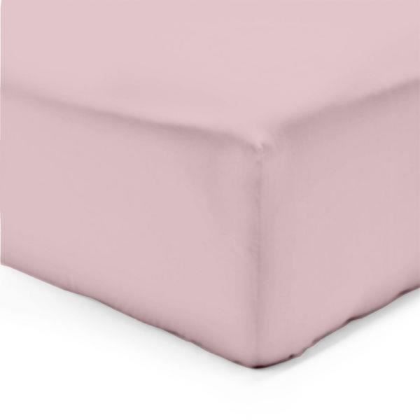 Drap housse 200X200 CM couleur ROSE gamme SERENA 100% COTON