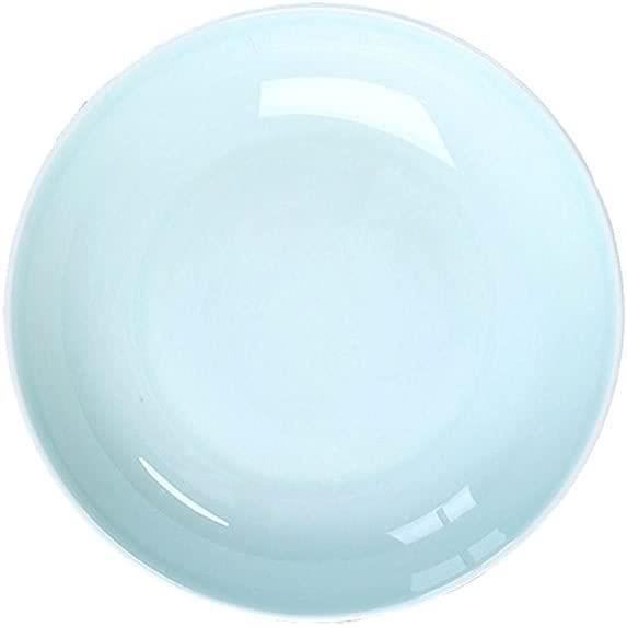 Assiettes à Salade En Céramique - Forme Irrégulière Bleue - Microwavable & Lave-Vaisselle - 23-25 Cm - Style Rustique Artisanal