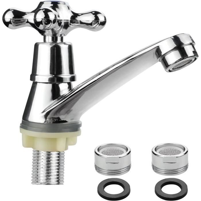 Robinet Lave-Mains Argent - Robinet Lavabo Design Fleur De Prunier - Robuste Pour Salle De Bain