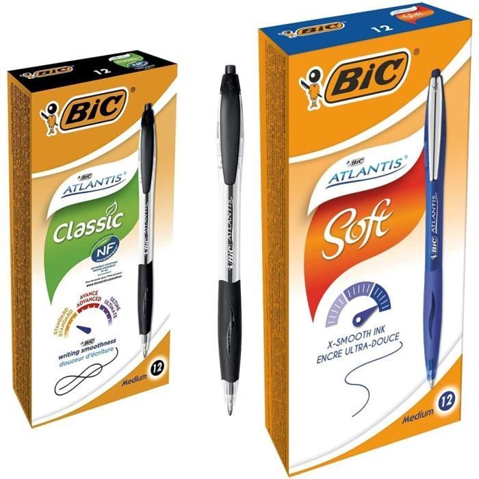 Lot De 12 Stylos à Bille Effaçables 0.7mm - Rétractables, Pour école, Bureau, étudiants