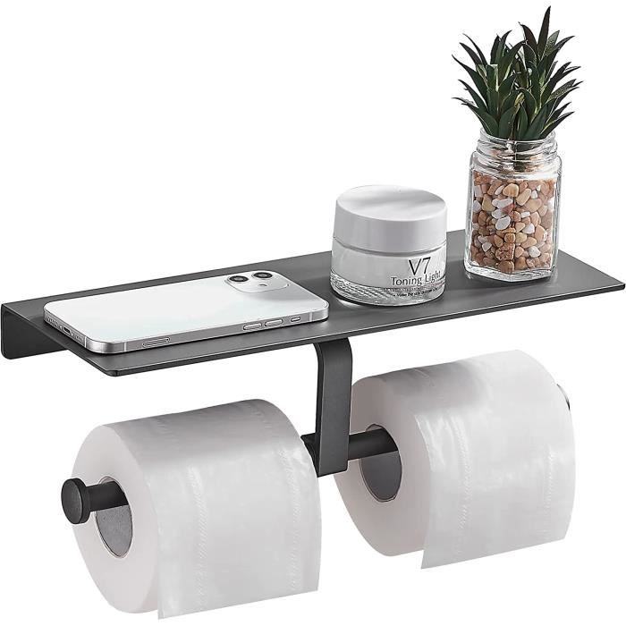 Porte-papier toilette sans perçage avec support pour téléphone  Porte-rouleau double | bol