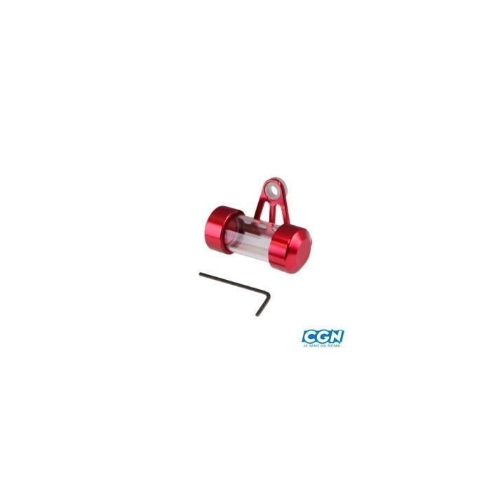 Support/porte vignette assurance alu rouge (tube court) - 70mm
