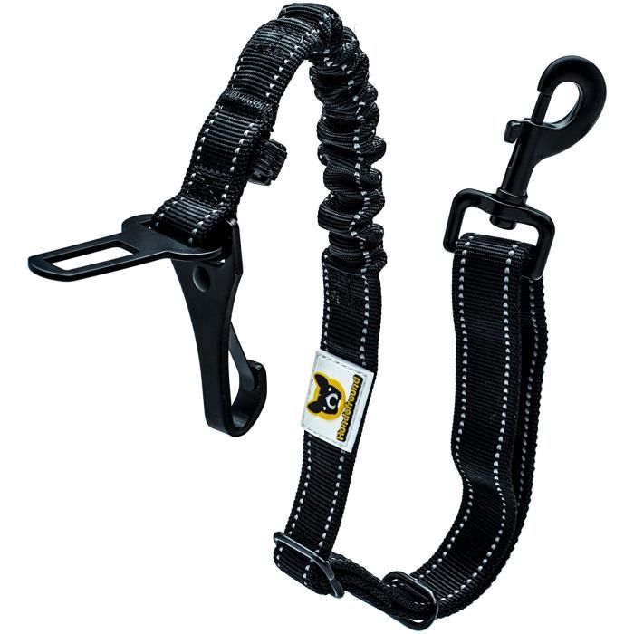 Ceinture De Sécurité Chien Réglable 50-80 Cm – 3 En 1 Avec Amortisseur & Réfléchissant – Toutes Races & Voitures
