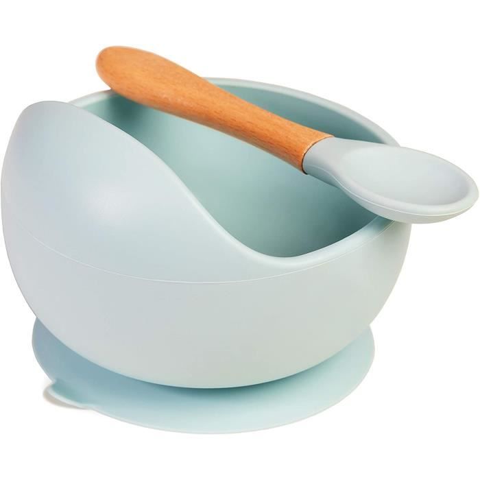 Assiette à ventouse pour bébé – Assiette de sevrage en silicone  antidérapant – Restez en place Assiette d'alimentation avec ventouse – Set  de table pour enfants pour plus de désordre à l'heure