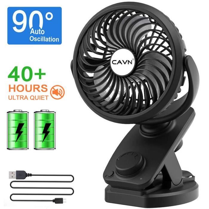 WayEee Mini Ventilateur Pince, 5000mAh USB Ventilateur