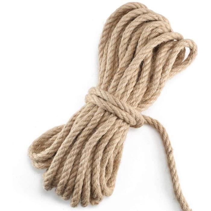 Ficelle De Chanvre Naturel 6mm Naler - 25m Pour Griffoir Chat | Jute 4 Plis Pour Bricolage Et DIY
