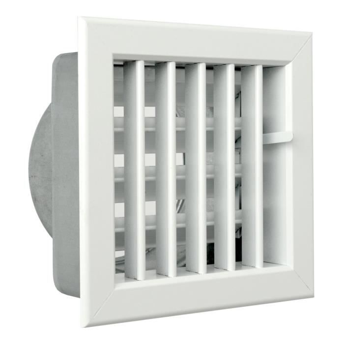 Grille encastrable pour cheminées - La Ventilazione - aluminium laqué blanc - 160 x 150 mm - La Ventilazione