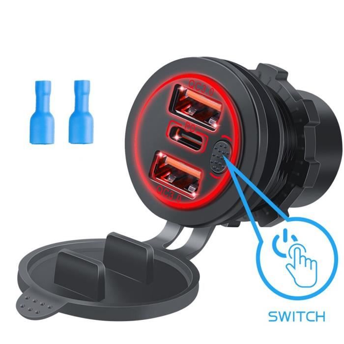 Prise USB Intégrée 12V, Prise Allume-cigare 12V, Chargeur Double USB QC 3.0 12V, Panneau De Prise Allume-cigare | Leroy Merlin