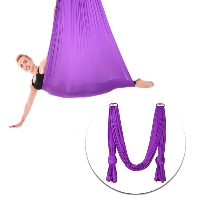 Tbest Ensemble de balançoire de Yoga aérien Vert 2,8 m hamac de Yoga aérien élastique Durable Swing Pilates Yoga Flying Swing Accessoire de Formation de Remise en Forme