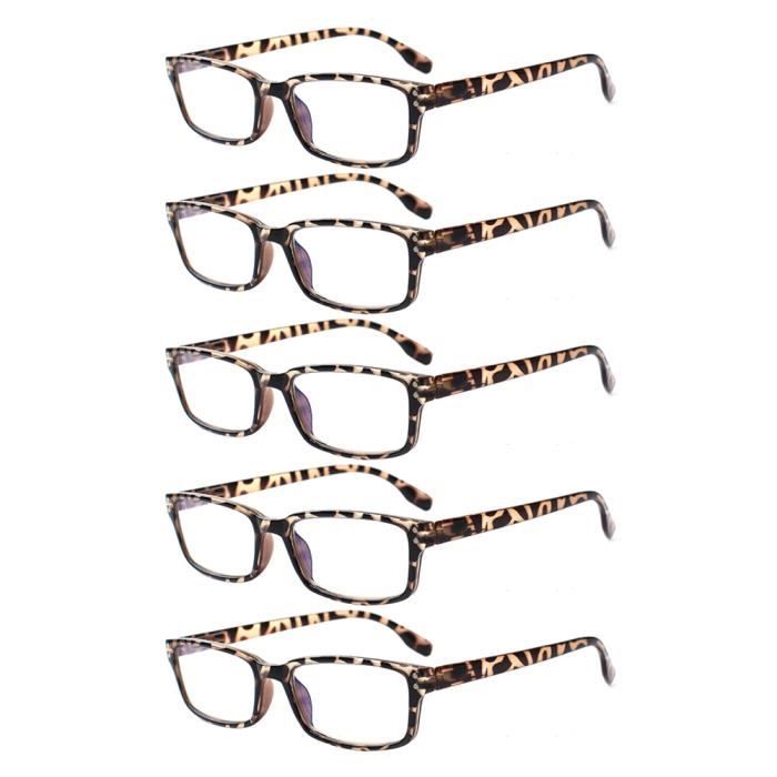 Pack De 5 Lunettes De Lecture Anti-lumière Bleue Pour Femmes - Légères, à Charnière Ressort - Verres Haute Définition