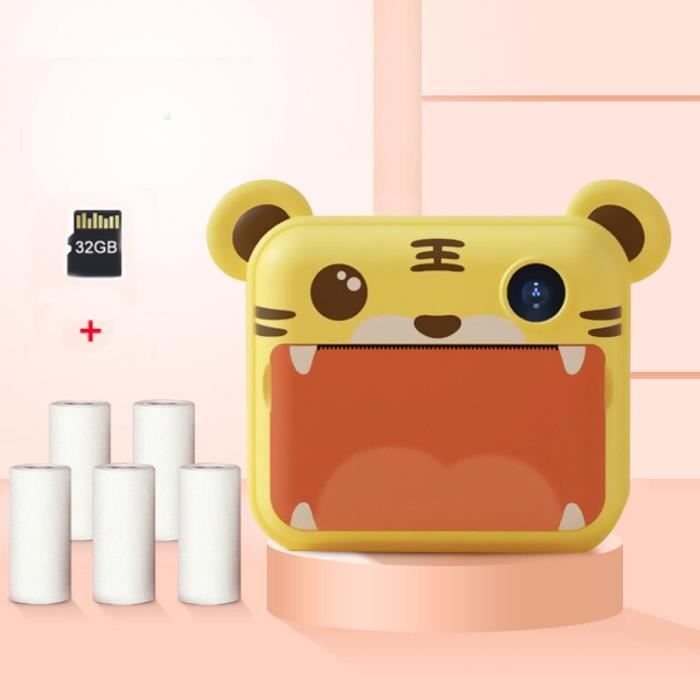 Appareil Photo Thermique Instantané Pour Enfants 3-12 Ans - Imprime Des Photos, 1080p, Couleur Rose/jaune, Neuf