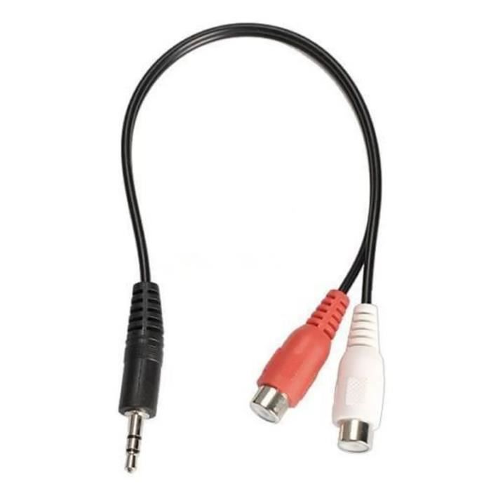 Câble Adaptateur Audio Jack 2,5 Mm Mâle Vers 3,5 Mm Femelle - Longueur 0,20 M, Neuf