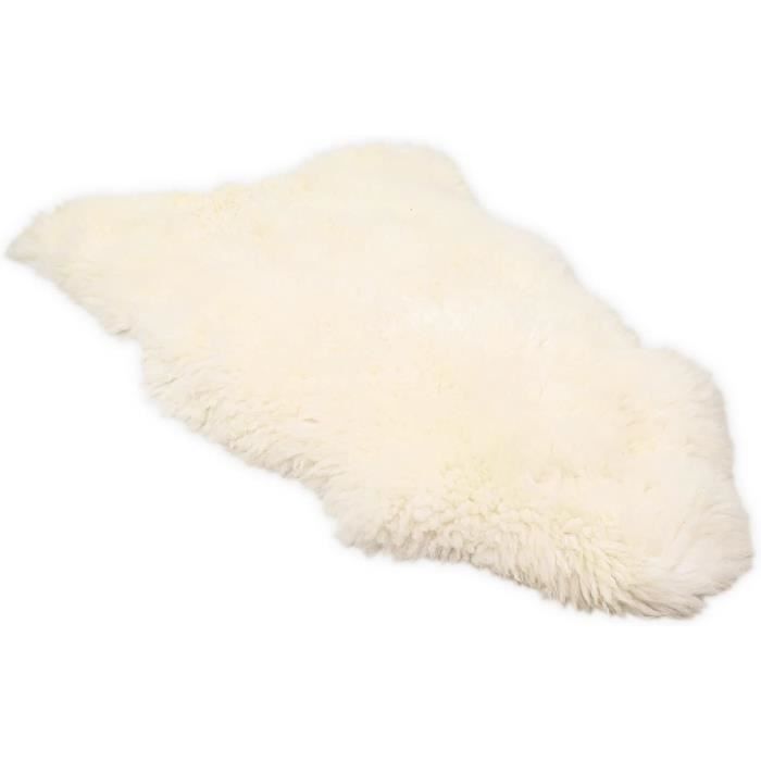 Tapis en peau de mouton australien gris, doux et écologique pour la maison
