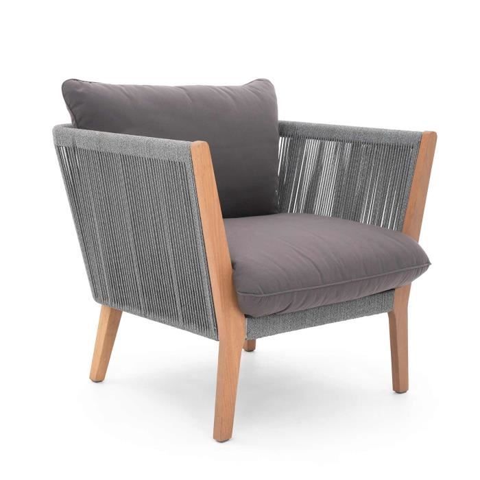 fauteuil de jardin chillvert scala 71x80,3x70 cm sièges déhoussables fabriqué en bois provenant de forêts durables couleur gris