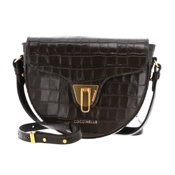 Sac Bandoulière Coccinelle Beat Elephant - Cuir De Vache Marron Bark - Neuf Avec étiquettes