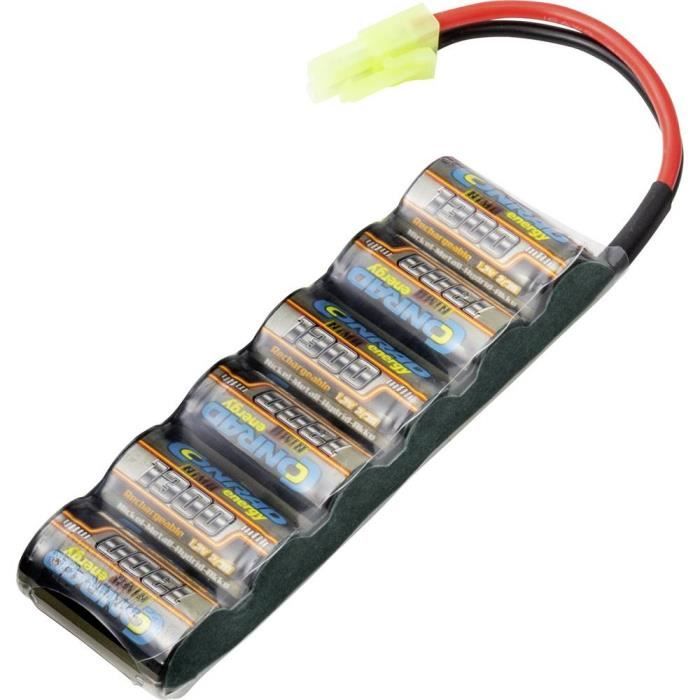 Pack de batterie (NiMh) - CONRAD ENERGY - 7.2 V 1300 mAh - 6 cellules - Mini-Tamiya mâle