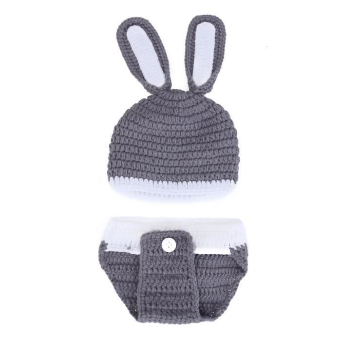 Chapeau Au Crochet Pour Nouveau-Né Fille - Accessoire Photo Avec Gland - Multicolore - Neuf
