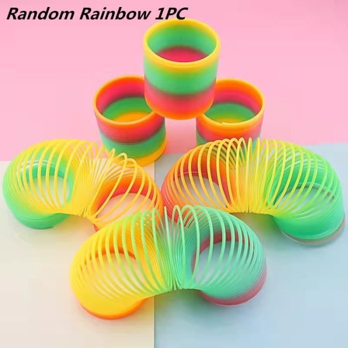 Fgnuay Ressort Magique Arc-en-Ciel – Spirale Multicolore 8,7 Cm – Jouet Anti-stress Et Cadeau Rigolo