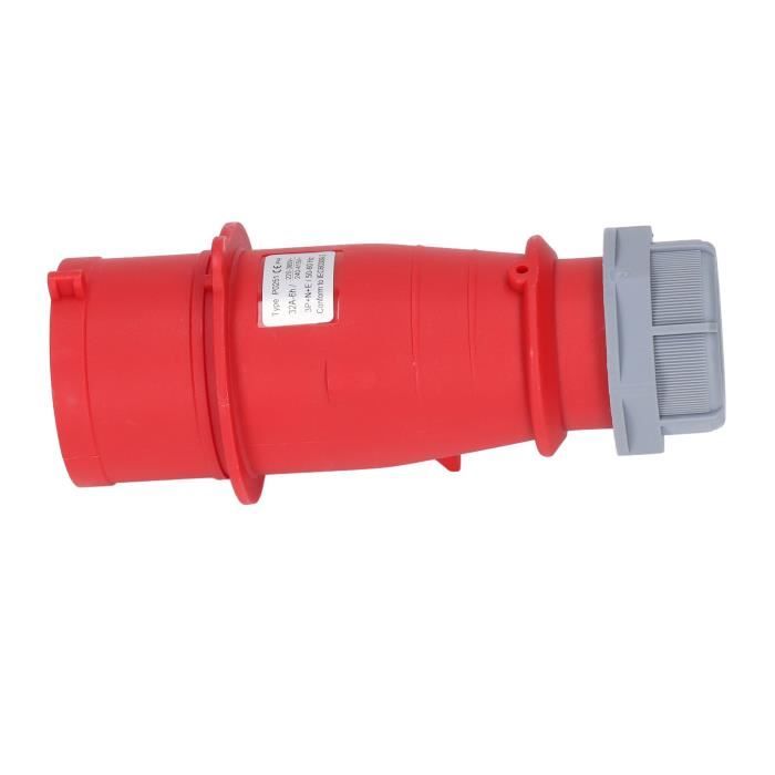 Prise D'aviation, Prise Industrielle, 5 Broches 32A IP44, Connecteur Mâle Femelle étanche, Prise de Courant Rouge, 220-380V/240-415V, Fiches électriques (HR- 225 (femelle
