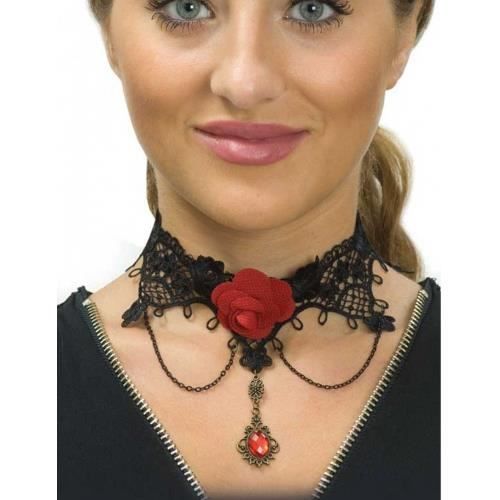 Collier Ras De Cou En Dentelle Avec Perles Blanches - Neuf, Chic Et Agréable à Porter