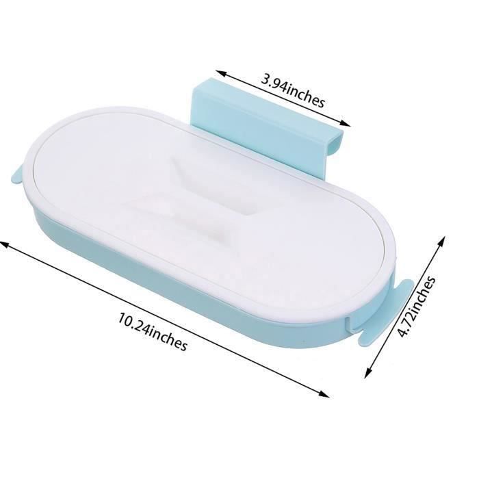 Porte-Sac Poubelle Suspendu - Avec Couvercle - Fixation Sur Porte Ou Tiroir - 24x11,5x3 Cm - PP