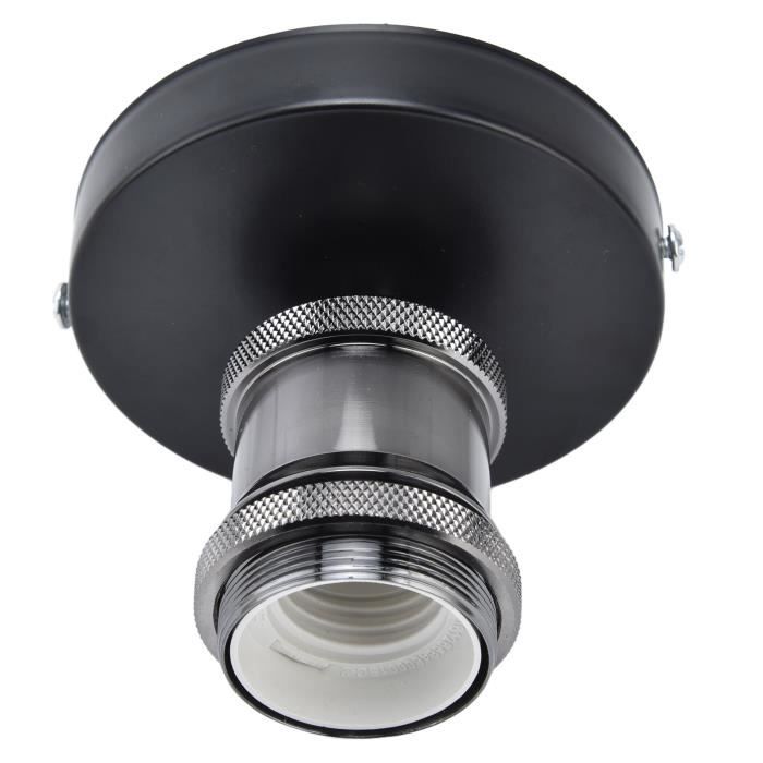 Douille de lampe vintage E26 E27 - GOTOTOP - Support De Lampe De Plafond - Noir - ABS