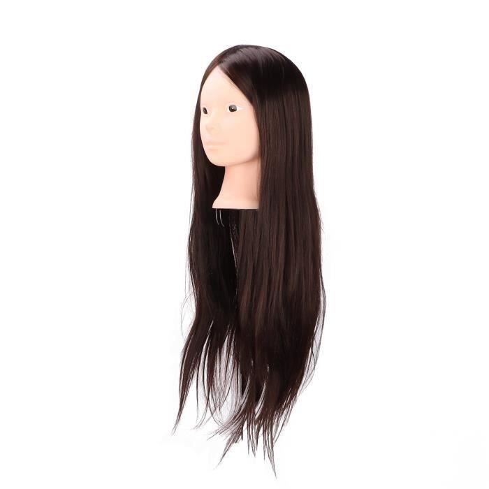 Tête De Mannequin Coiffure Avec De Vrais Cheveux – Pour Entraînement Et Pratique – Modèle C-14 Noir Naturel
