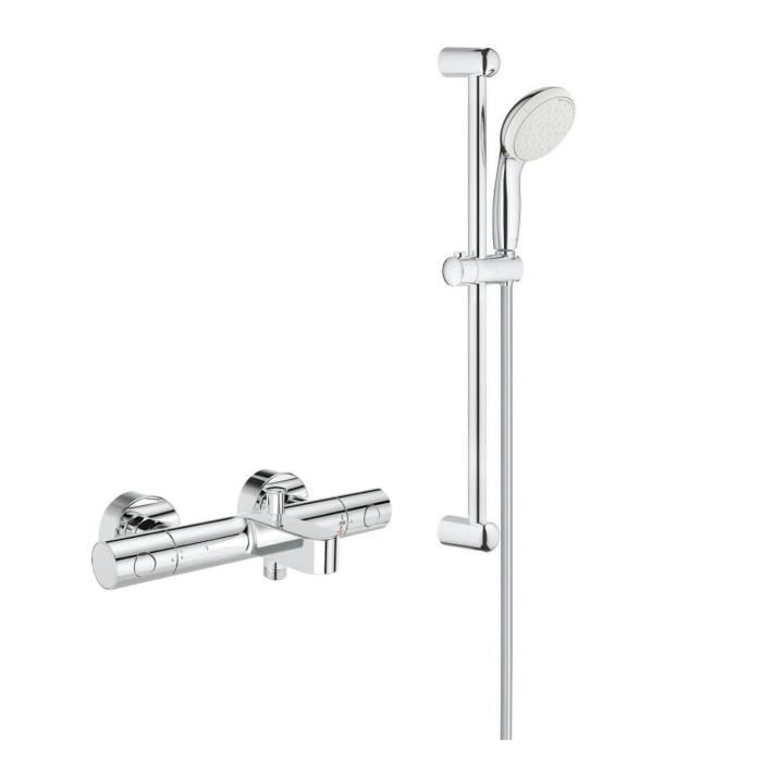 Grohe Robinet Thermostatique Bain Douche Cosmopolitan Avec Ensemble De Douche Complet 2 Jets Achat Vente Robinetterie De Cuisine Robinet Bain Douche Grohtherm 1000 Cosmopolitan Avec Ensemble De Douche Complet 2 Jets Cdiscount