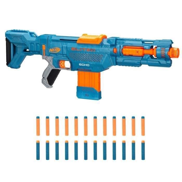 Pistolet Nerf Elite 2.0 Echo CS 10 - NERF - Bleu - Chargeur à clip - 24  fléchettes incluses - Cdiscount Jeux - Jouets