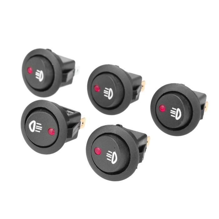 ETOPARS Lot De 3 Interrupteurs à Bascule Étanches 5 Pins Lumineux Vert ON-OFF 12V 20A Pour Voiture Et Bateau