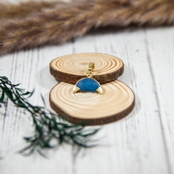 Pendentif En Plaqué Or Avec Pierre Bleue – Occasion, Idéal Pour Un Look Discret Et élégant